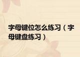 字母键位怎么练习（字母键盘练习）