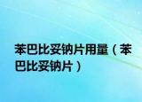 苯巴比妥钠片用量（苯巴比妥钠片）