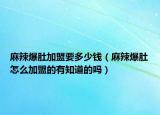 麻辣爆肚加盟要多少钱（麻辣爆肚怎么加盟的有知道的吗）
