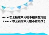 excel怎么锁定单元格不被调整宽度（excel怎么锁定单元格不被修改）