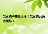 怎么把应用改名字（怎么把yy改成黑马）