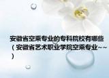 安徽省空乘专业的专科院校有哪些（安徽省艺术职业学院空乘专业~~）