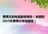 曹曦文的电视剧有哪些（亲爱的 2015年曹曦文电视剧版）