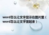 word怎么让文字显示在图片里（word怎么让文字竖起来）