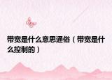 带宽是什么意思通俗（带宽是什么控制的）