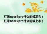 红米note7pro什么时候发布（红米note7pro什么时候上市）