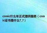 cnnic什么年正式提供服务（cnnic证书是什么?_?）