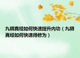 九阴真经如何快速提升内功（九阴真经如何快速得修为）