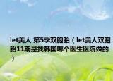 let美人 第5季双胞胎（let美人双胞胎11期是找韩国哪个医生医院做的）