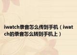 iwatch录音怎么传到手机（iwatch的录音怎么转到手机上）