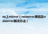 ns上mirror（nsiserror原因及nsiserror解决办法）