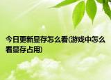 今日更新显存怎么看(游戏中怎么看显存占用)
