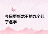 今日更新龙王的九个儿子名字