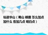 仙途华山（蜀山 峨眉 怎么加点 加什么 各加几点 明白点）