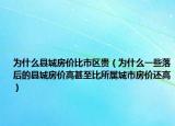 为什么县城房价比市区贵（为什么一些落后的县城房价高甚至比所属城市房价还高）