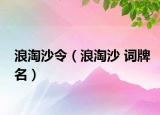浪淘沙令（浪淘沙 词牌名）