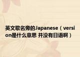 英文歌名旁的Japanese（version是什么意思 并没有日语啊）
