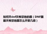 如何开dnf天帷禁地的图（DNF国服天帷禁地图怎么开要几级）