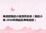 电视剧我的小姨演员名单（我的小姨 2016年顾晶执导电视剧）
