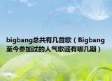 bigbang总共有几首歌（Bigbang至今参加过的人气歌谣有哪几期）