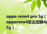 oppo reno4 pro 5g（opporeno4怎么切换4g5g）