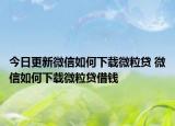今日更新微信如何下载微粒贷 微信如何下载微粒贷借钱