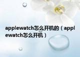 applewatch怎么开机的（applewatch怎么开机）