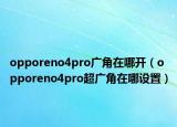 opporeno4pro广角在哪开（opporeno4pro超广角在哪设置）