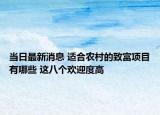 当日最新消息 适合农村的致富项目有哪些 这八个欢迎度高