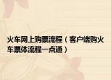 火车网上购票流程（客户端购火车票体流程一点通）