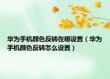华为手机颜色反转在哪设置（华为手机颜色反转怎么设置）