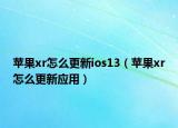 苹果xr怎么更新ios13（苹果xr怎么更新应用）