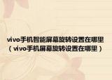 vivo手机智能屏幕旋转设置在哪里（vivo手机屏幕旋转设置在哪里）