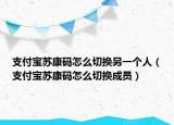 支付宝苏康码怎么切换另一个人（支付宝苏康码怎么切换成员）