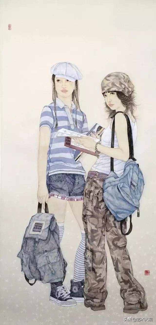现代人物工笔画欣赏