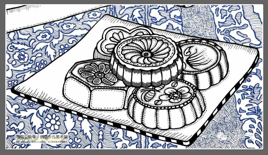 绘画参考素材｜中秋节儿童画创意合集，每一张都是备课的好素材