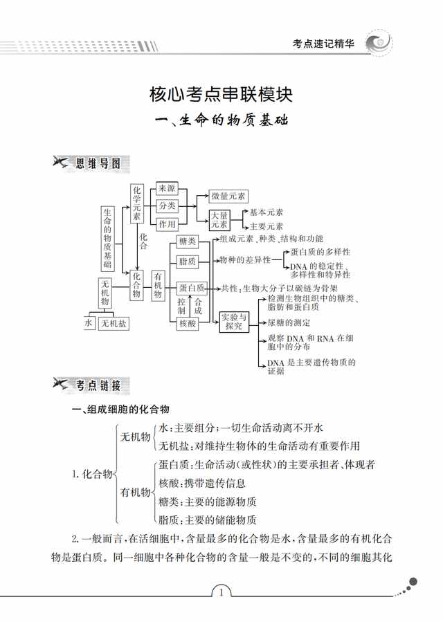 高中生物考点手册，核心考点+规律总结+解题策略，一轮复习秘籍