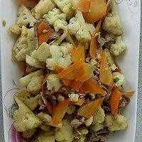 菜花烧肉的做法图解4