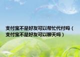 支付宝不是好友可以帮忙代付吗（支付宝不是好友可以聊天吗）