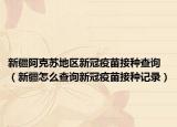 新疆阿克苏地区新冠疫苗接种查询（新疆怎么查询新冠疫苗接种记录）