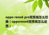 oppo reno6 pro双系统怎么切换（opporeno6双系统怎么设置）