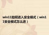 win11如何进入安全模式（win11安全模式怎么进）
