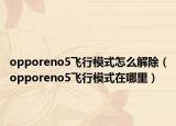 opporeno5飞行模式怎么解除（opporeno5飞行模式在哪里）
