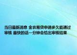 当日最新消息 金农易贷申请多久能通过审核 最快的话一分钟会给出审核结果