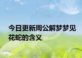 今日更新周公解梦梦见花蛇的含义
