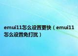 emui11怎么设置更快（emui11怎么设置免打扰）