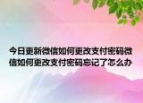 今日更新微信如何更改支付密码微信如何更改支付密码忘记了怎么办