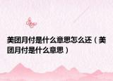 美团月付是什么意思怎么还（美团月付是什么意思）