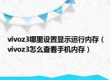 vivoz3哪里设置显示运行内存（vivoz3怎么查看手机内存）