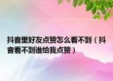 抖音里好友点赞怎么看不到（抖音看不到谁给我点赞）